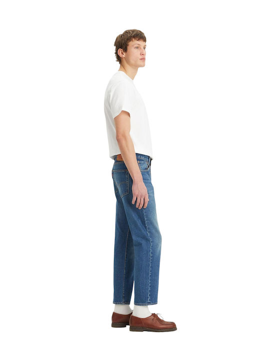 501 Men's Cropped Jeans Pants with Regular Fit Med Indigo