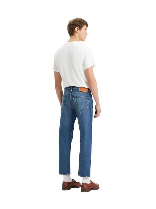 501 Men's Cropped Jeans Pants with Regular Fit Med Indigo