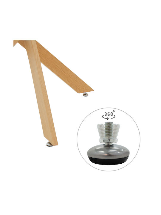 Antoro Round Table Dining Room with Glass Surface 80x80x75cm