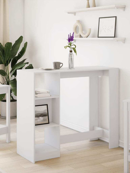 Vidaxl Console Table Shelf White 124x46x103.5cm Engineered Wood 1 Piece White