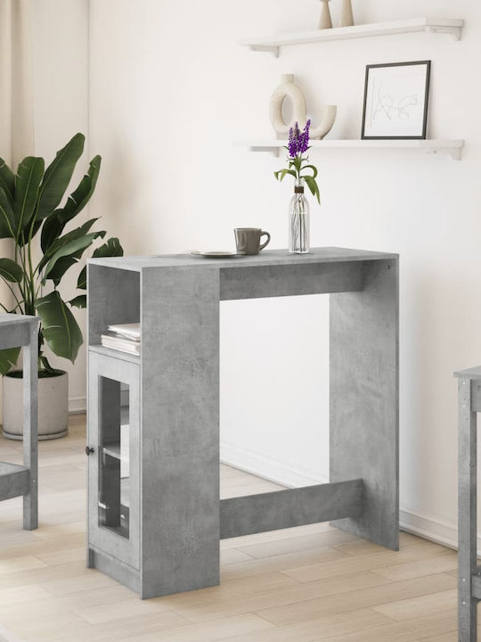 Vidaxl Bar Table with Shelves Gray Concrete 101x40x103.5cm Engineered Wood 1 Piece Gray