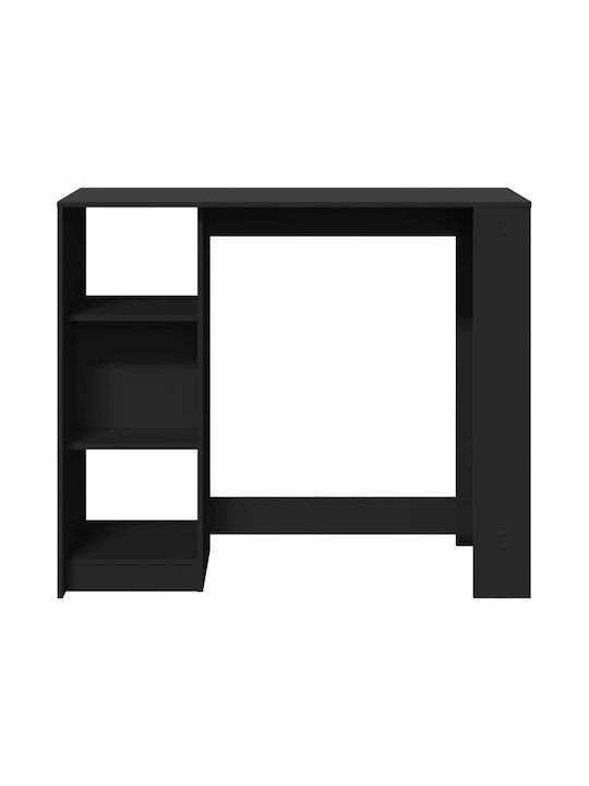 Vidaxl Console Table Shelf Black 124x46x103.5cm Engineered Wood 1 Pc Black