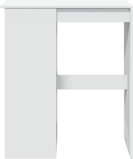 Vidaxl Τραπέζι Μπαρ Ράφια Λευκό 90x47,5x103,5cm Επεξεργ Ξύλο 1 Τεμ Λευκό