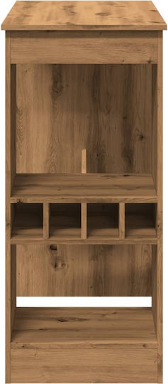 Vidaxl Bar Table Oak Rails 90x47.5x103.5cm Processed Wood 1 Piece Brown