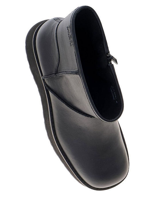 Cityfunc Ultra Mid Δερμάτινα Γυναικεία Μποτάκια Μαύρα