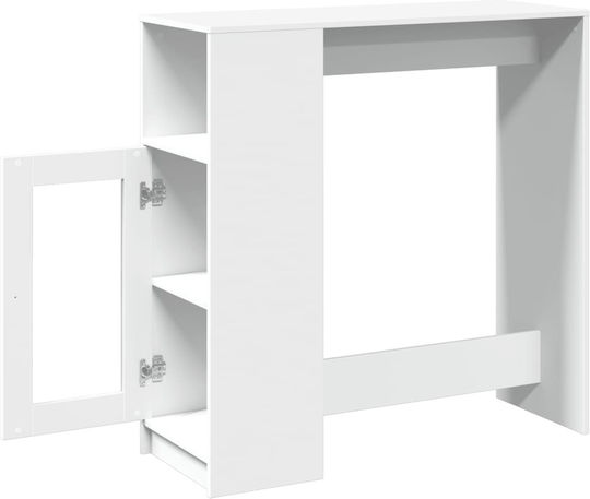 Vidaxl Bar Table with Shelves White 101x40x103.5cm Engineered Wood 1 Piece White