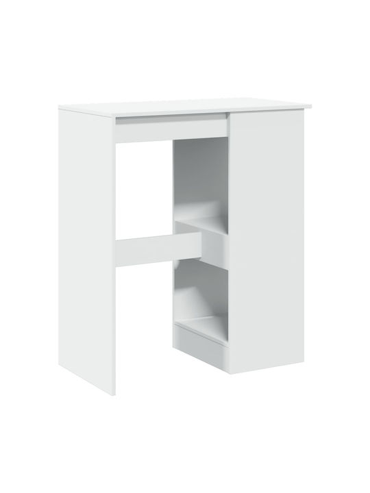 Vidaxl Τραπέζι Μπαρ Ράφια Λευκό 90x47,5x103,5cm Επεξεργ Ξύλο 1 Τεμ Λευκό
