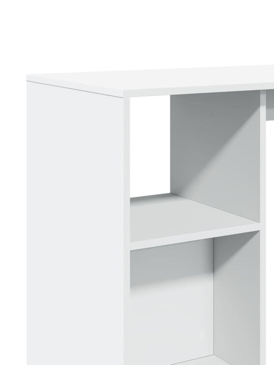Vidaxl Console Table Shelf White 124x46x103.5cm Engineered Wood 1 Piece White