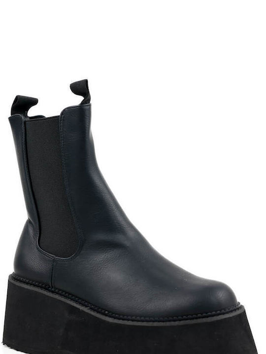 Black Chelsea Platform Ankle Boots