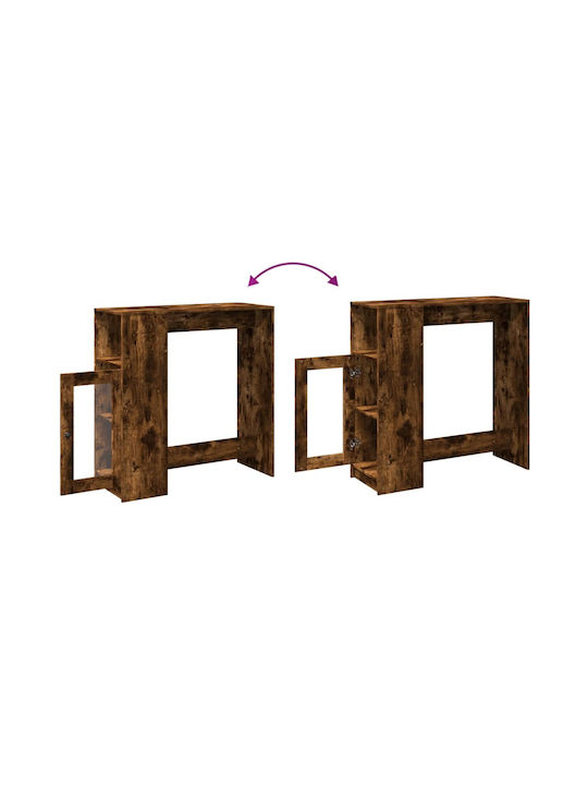 Vidaxl Τραπέζι Μπαρ Ράφια Δρυς 101x40x103,5cm Επεξεργ Ξύλο 1 Τεμ Καφέ