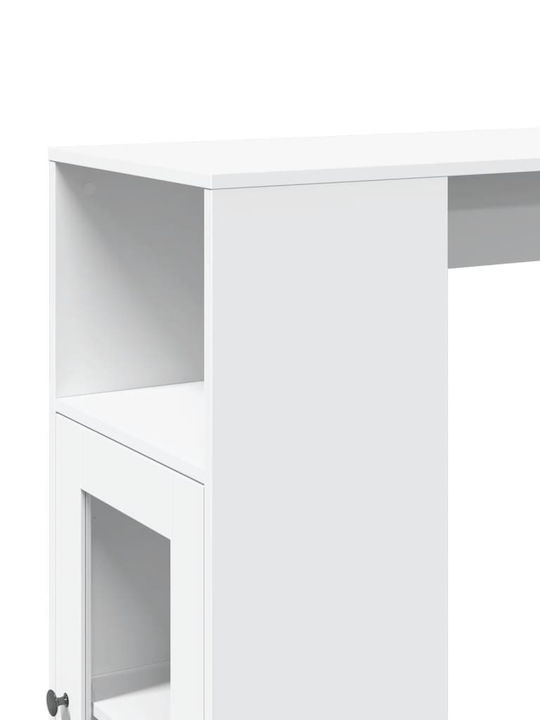Vidaxl Bar Table with Shelves White 101x40x103.5cm Engineered Wood 1 Piece White