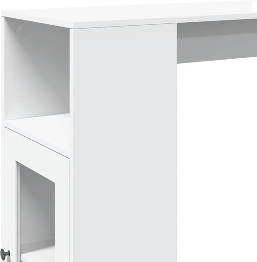 Vidaxl Bar Table with Shelves White 101x40x103.5cm Engineered Wood 1 Piece White
