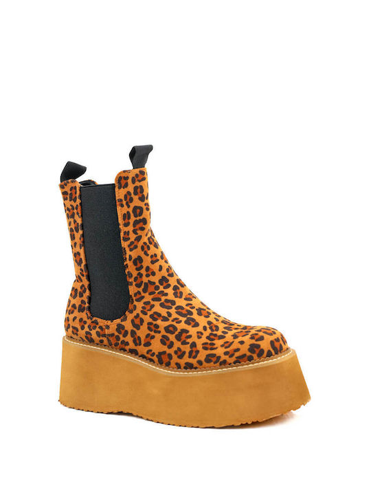 Leopard Chelsea Platform Boots