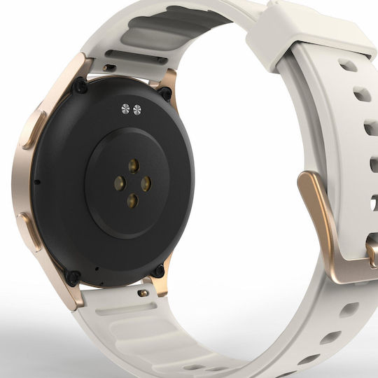 HAMA 8900 Aluminium 45mm Waterproof Smartwatch with Heart Rate Monitor (Gray-Gold)