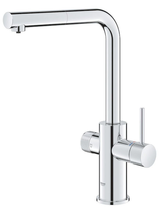 Grohe Pure Minta Tall Kitchen Faucet Counter Silver
