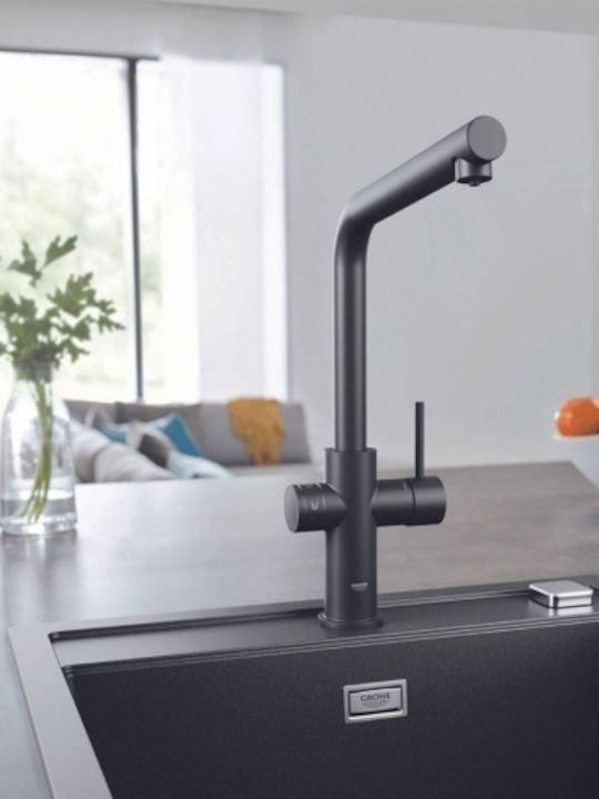 Grohe Pure Minta Ψηλή Μπαταρία Κουζίνας Πάγκου Μαύρη
