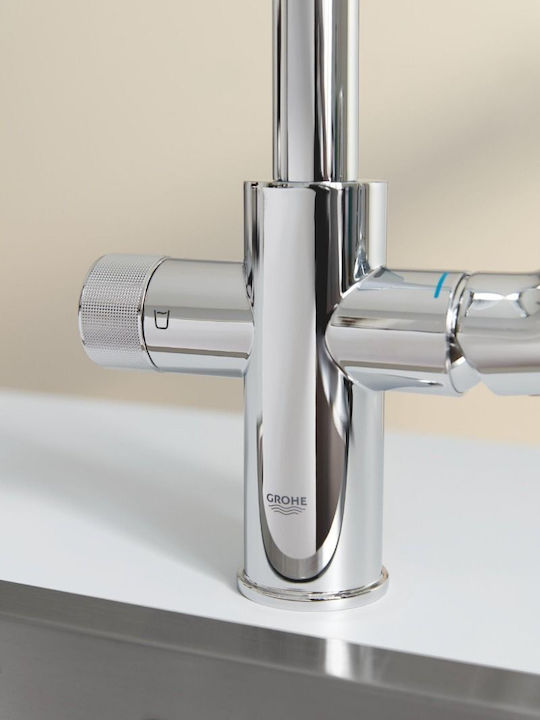 Grohe Pure Minta Tall Kitchen Faucet Counter Silver