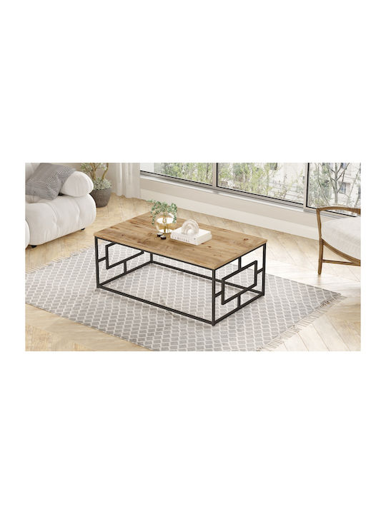 Masa Centrală Rectangulară Kinross Din Lemn Masiv De Pin/Antracit L100xL60xÎ40cm