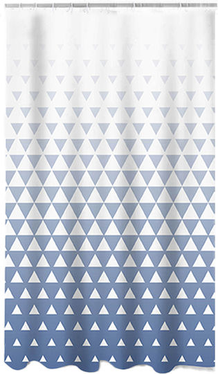 Ionion Shower Curtain 180x180cm Blue Triangles