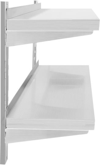 Double Wall-mounted Steel Shelf Adjustable Height 80cm