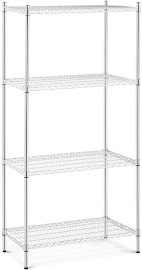 Chromed Workshop Shelf 4 Wire Shelves Up To 1 Ton 1000 Kg 90x45x180 Cm