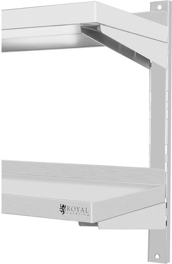 Double Wall-mounted Steel Shelf Adjustable Height 80cm