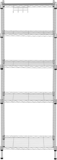 Сива телена мрежеста стойка за съхранение 150x55x35см до 150кг