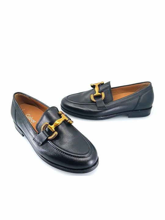 Δερμάτινα Γυναικεία Loafers σε Μαύρο Χρώμα