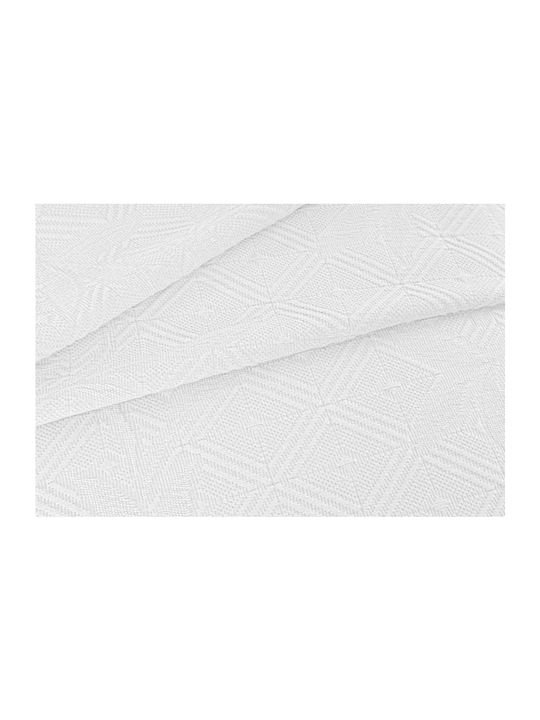 Liolios Home Kiera Piqué Decke Halbdoppelt 180x240cm Weiß