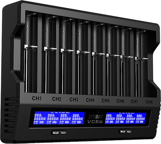 XTAR VC8S USB Charger 8 Batteries Li-ion/Ni-MH Size AA/AAA/18650/21700/16340/26650/14500