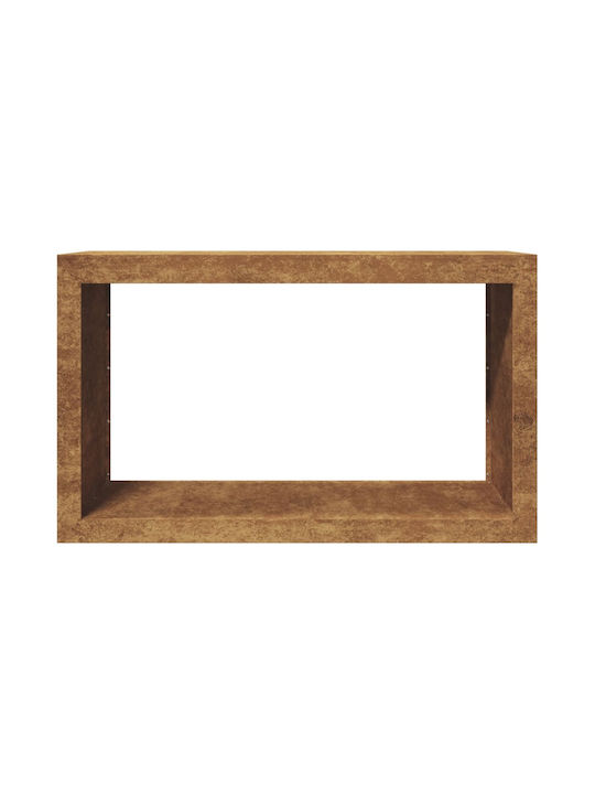 vidaXL Inox Shelf Wood Storage 100x40x60cm Brown
