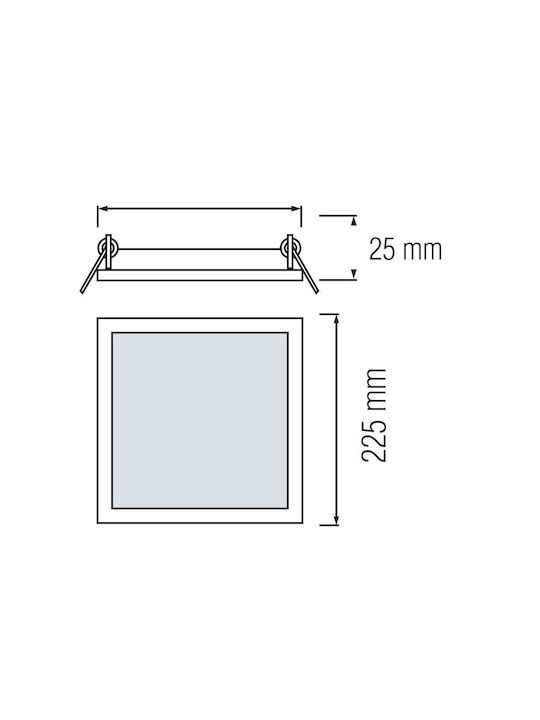 Panou LED Pătrat Slim/sq-18 18 W Putere 6000 K 1170 Lm