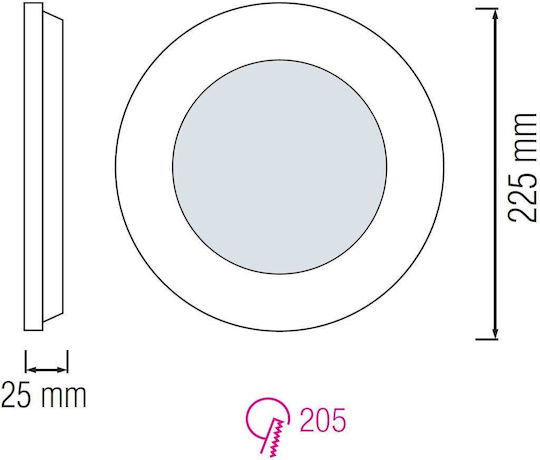 Round Led Panel Slim-18 18 W Power 6400 K 1170 Lm Round Led Panel Slim-18 18 W Power 6400 K 1170 Lm