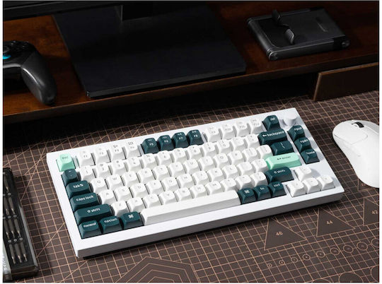 Keychron Q1 HE QMK Wireless Gaming Mechanical Keyboard 75% with Gateron Double-Rail Magnetic Purple switches and RGB lighting (English US) White