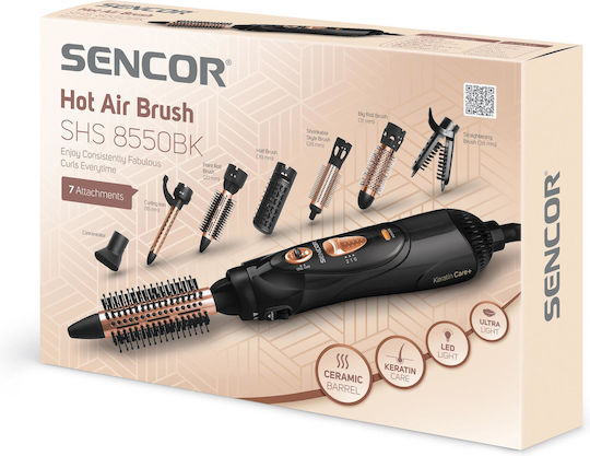 Sencor Ceramic Electric Hair Brush with Air for Hair Straightening and Curls 1000W