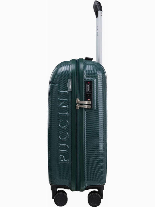 Puccini Kabinenreisekoffer Hartschalen Grün mit 4 Räder Höhe 55cm