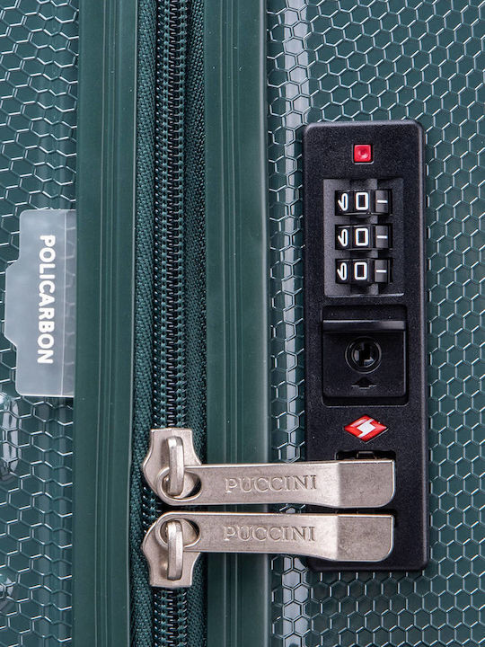 Puccini Kabinenreisekoffer Hartschalen Grün mit 4 Räder Höhe 55cm