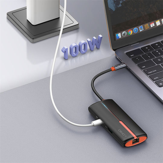 Ldnio 6-in-1 USB-C Docking Station mit HDMI 4K PD Ethernet Weiß