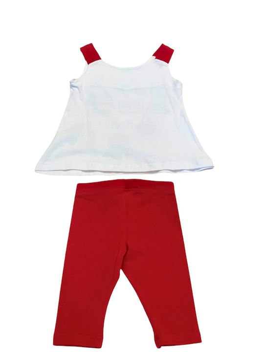 Joom Kids Set with Leggings Summer 2pcs Red