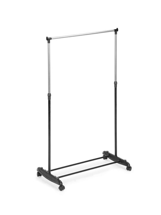 Viosarp Wheeled Floor Garment Rack made of Metal Silver 82x42x90.5cm