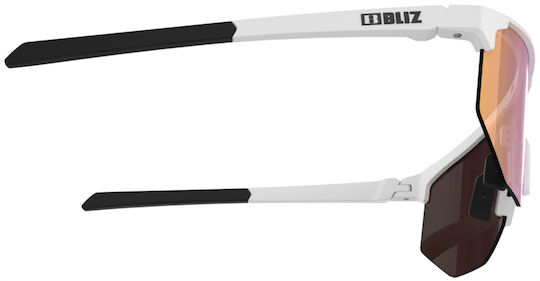 Bliz Cycling Glasses Hero with White Frame & Multicolour Lenses