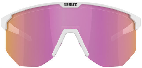 Bliz Cycling Glasses Hero with White Frame & Multicolour Lenses