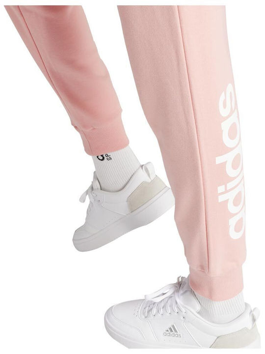 Essentials Linear French Terry Damen Jogginghosen mit Lάστιχο Rosa