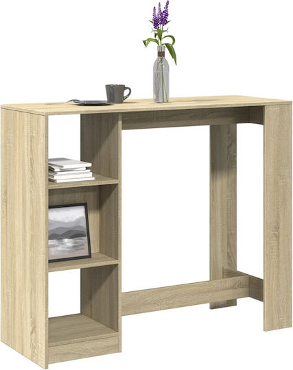 vidaXL Sonoma Brown Wooden Bar Table 124x46x103.5 cm