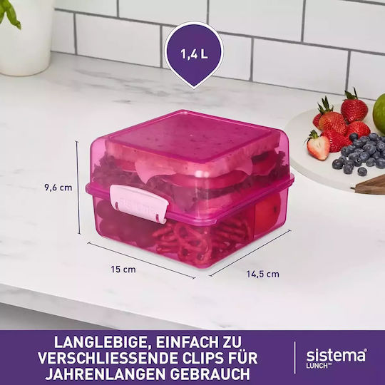 Sistema Microwave Plastic Lunch Box Green 1400ml