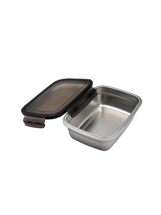 Sidirela Δοχείο Φαγητού Inox Ασημί με Μαυρο Καπάκι 850ml