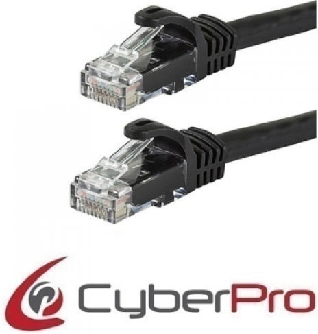 CyberPro U/UTP Cat.6a Кабел за Ethernet мрежа 0.5м Черно 1бр (CP-A6C005B)