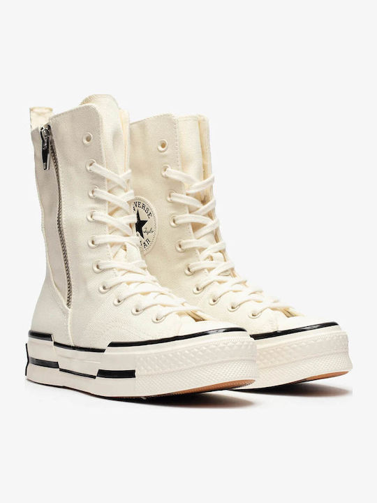 Chuck 70 Plus Xhi Flatforms Boots Egret / Black