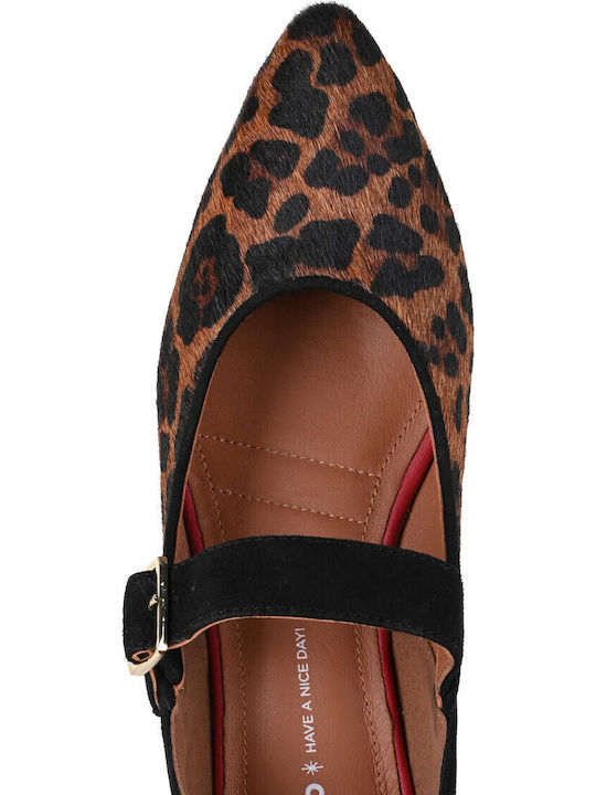 Pantofi balerini pentru femei Leopard