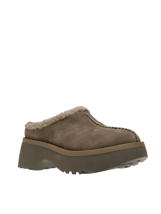 Ugg Australia Χειμερινές Γυναικείες Παντόφλες σε Καφέ χρώμα